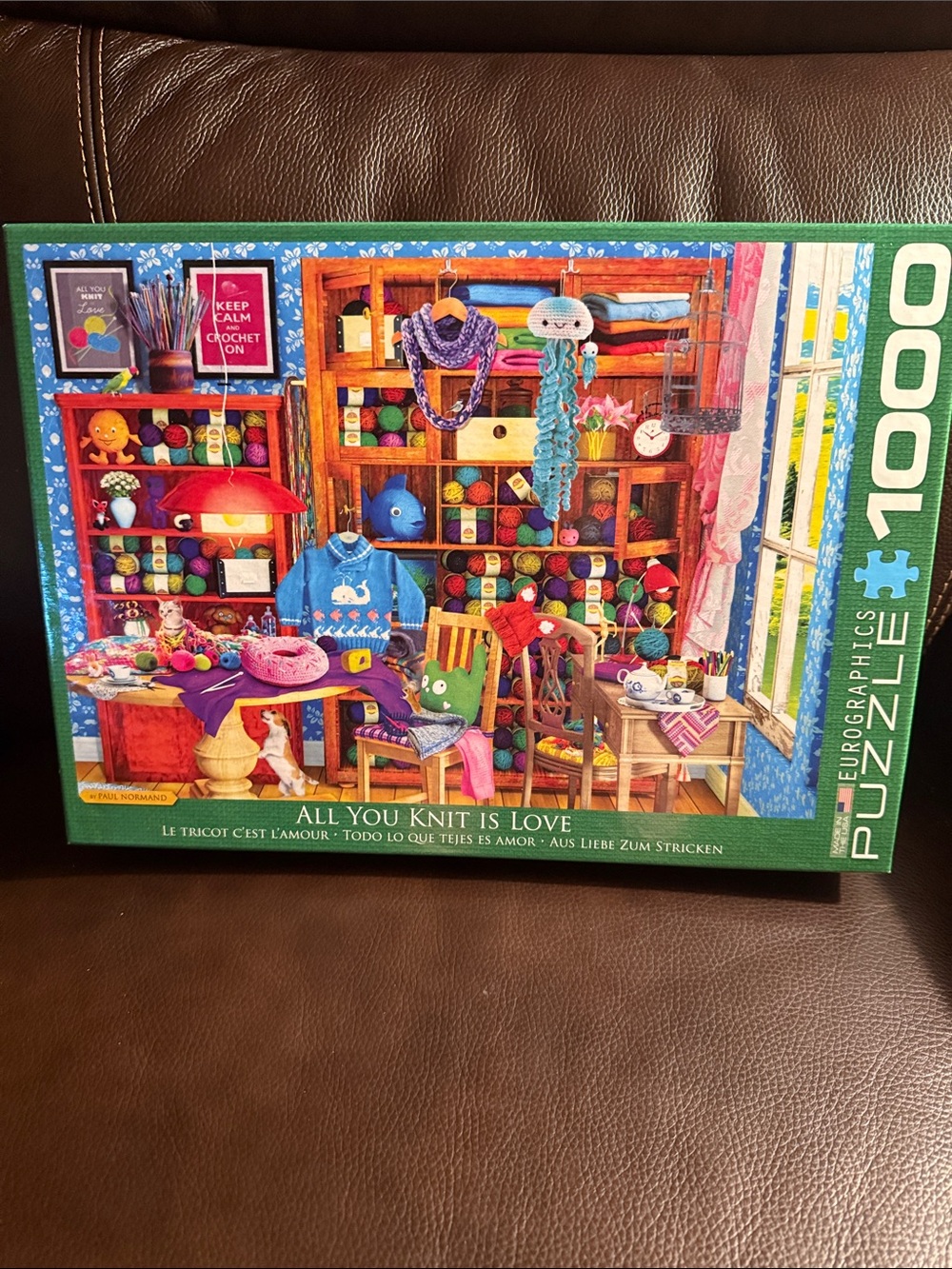 Eurographics All You Knit is Love.  Jigsaw puzzle. 1000 pieces complete.